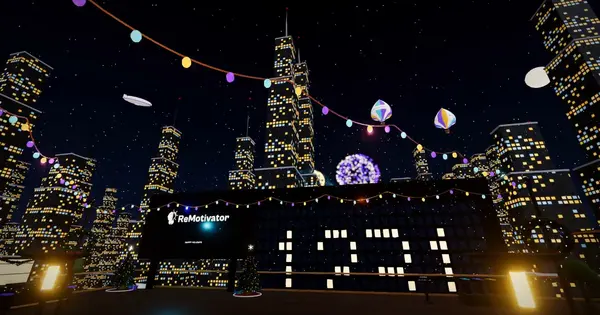 Your logo on the billboard, under the New Year fireworks