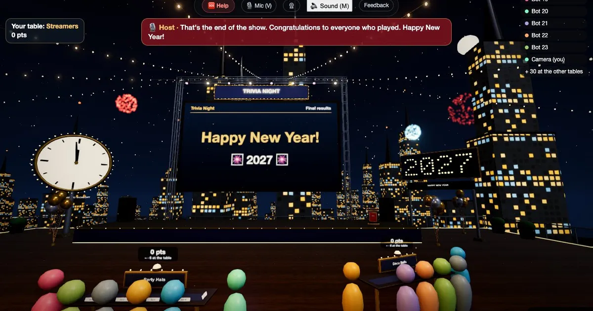 Year in Review Trivia Night: the final, with fireworks
